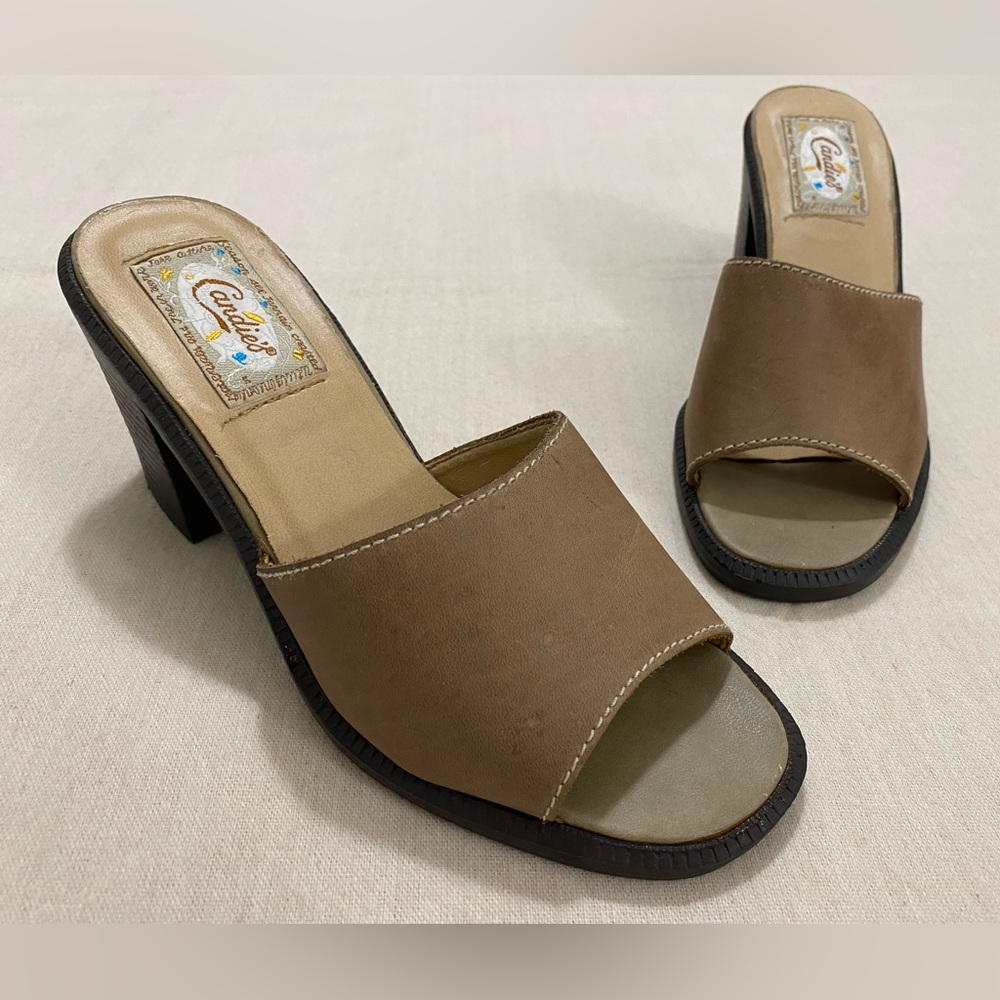 Vintage Candie's Brown Slide Heels
